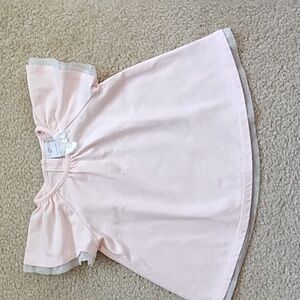 Tahari Dress Girls Size 24 Months A-line Short Sleeve Light Pink White Dots Bow